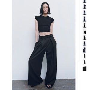 ZARA BLACK OVERSIZED PLEATED PANTS LIMITED EDITION size S